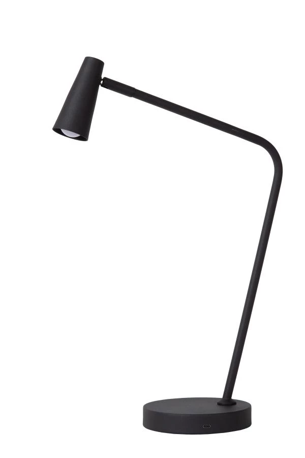 Lucide STIRLING - Lampe de table Rechargeable - Batterie/Piles - LED Dim. - 1x3W 2700K - 3 StepDim - Noir - UIT